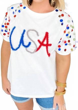 Bibi All-American Sparkle Top In White