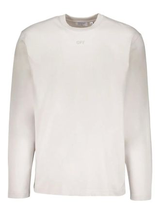 Off-white long-sleeve round-neck t-shirt - men - Cotton - L - Neutrals