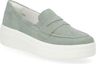 Remonte Womens D1C05 Platform Suede Loafer In Mint