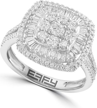 Effy 14K White Gold Diamond Cluster Halo Ring in 14K Gold at Nordstrom, Size 7