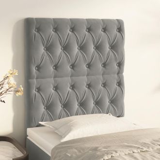 vidaXL Cabeceros 2 Unidades De Terciopelo Gris Claro 80x7x78/88 Cm Vidaxl