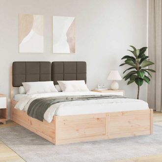 vidaXL vidaXL Letto con Testiera Rivestita Talpa 140 x 190 cm Pino massello