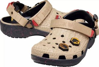 Crocs Mens Crocs Jurassic World 211207-90H Clogs Beige Heel Strap Casual Shoes JAX429