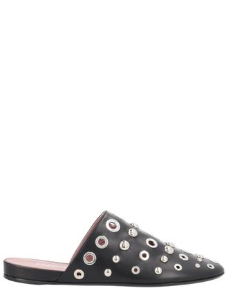 Premiata Pointed Toe Studded Calfskin Sabot