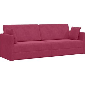 vidaXL Vidaxl - Floor Sofa Bed Wine Red 213 x 76 x 77 cm Velvet