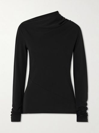 Toteme Maglia In Jersey Stretch Con Drappeggio - Nero