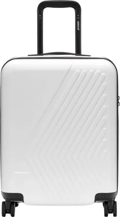 K-Way White Eudoxie Logo Monogram Embossed Polycarbonate Trolley