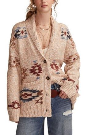 Lucky Brand Santa Fe Intarsia Horse Cardigan in Multi at Nordstrom Rack, Size Xx-Large