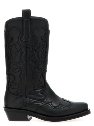 Ganni Black Western Texas Boots