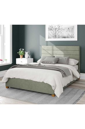 Aspire Home Accents Kelly Upholstered Ottoman Storage Bed, Plush Velvet Fabric in Duck Egg Blue | Size: Small Double