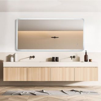 Paco Home Paco Home - Specchio Specchio Per Trucco Con Luce Bagno Illuminazione Indiretta Tipo 3, Rettangolare (120x60 cm)
