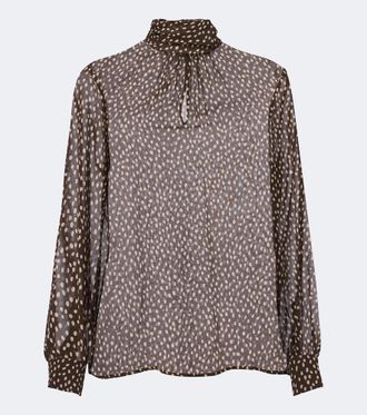 Nili Lotan Blusa Remie in chiffon di seta a pois
