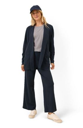 Pact Organic Cotton Airplane Pintuck Wide Leg Pant in Midnight Blue at Nordstrom, Size X-Large