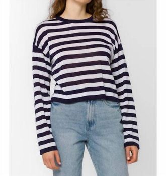 Velvet Heart Rumi Stripe Long Sleeve Tee In Navy Stripe