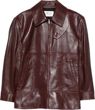 Saint Laurent Zip-up Leather Coat