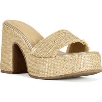 Azalea Wang Aniket Platform Sandal in Beige at Nordstrom, Size 11