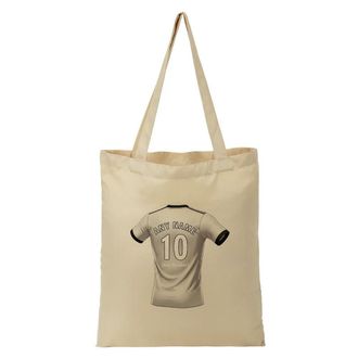 Unigift Personalised Gift - Derbyshire Fan Tote Shopping Bag (Black and White Football Jersey Design) Custom Name - East Midlands DE24 Club