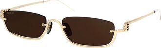 Gucci Vintage-ge&iuml;nspireerde Urban Zonnebril - unisex - Accessoires - Geel - Maat: 55 MM