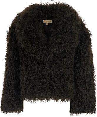 Michael Kors Cropped P-jas van imitatiebont - Dames - Jassen - Bruin - M - Polyester - Jassen