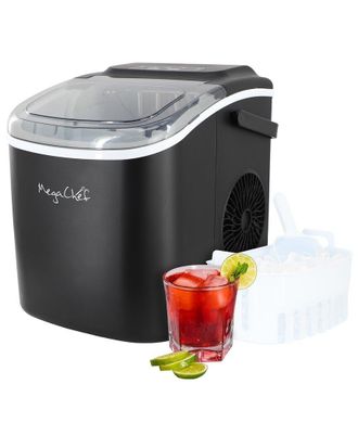 MegaChef 26Lb Black Countertop Bullet Ice Maker