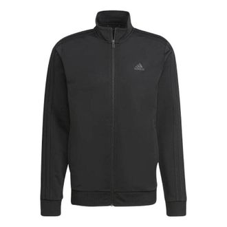 adidas Mens adidas Essentials Solid Color Chest Logo Printing Zipper Sports Jacket Black H46101