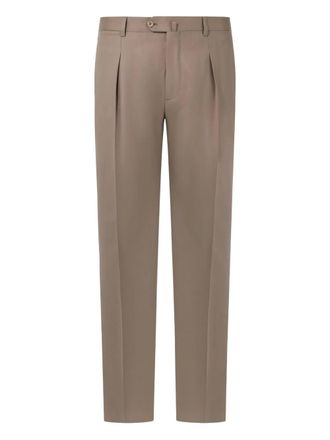 Boggi Milano pleated flannel trousers - men - Fabric - 46 - Neutrals
