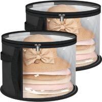 OEM Caja Redonda Para 7 Sombreros, Organizador Grande Para Sombreros Vaqueros, De Mujer Y De Ala Ancha - Protecci&oacute;n Antipolvo Para Armario Y Viajes (2 Pie