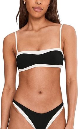L*Space Madison Top Womens Clothing Black/Cream : SM, Nylon/Spandex