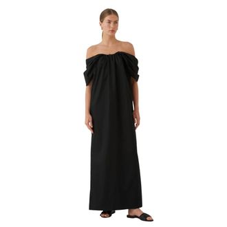 Lebrand Charlotte Maxi Jurk - Dames - Maxi kleedjes - Zwart - S - Katoen - Kleedjes