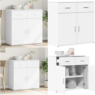vidaXL Credenza Bianca 79x38x80 cm in Legno Multistrato - Credenza moderna - Credenza in legno multistrato
