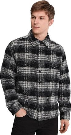 AllSaints Korey Long Sleeve Shirt Mens Sweatshirt Black/Charcoal : SM, Polyester/Wool