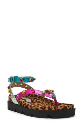Betsey Johnson Conley Ankle Strap Sandal in Metal Multi at Nordstrom, Size 11