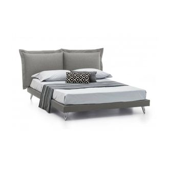 Dmora Dmora - Cama Matrimonial Dgiraud, Cama Fija En Tela Con Pies, 100% Made In Italy, Adecuado Para Colch&oacute;n 160x190 Cm, Gris