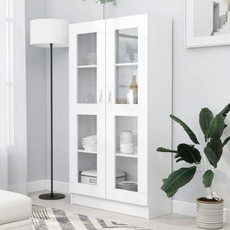 Berkfield Home Vitrine Cabinet White 82.5x30.5x150 cm Engineered Wood