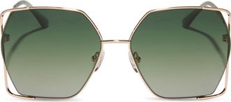 DIFF Eyewear Donna IV 61mm Gradient Polarized Square Sunglasses in Champagne /Cool Matcha at Nordstrom