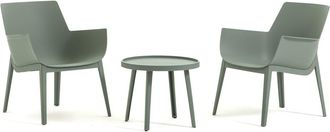 Siediti Fuori e Dentro Conjunto de relax de 2 sillones con mesa exterior/jard&iacute;n verde