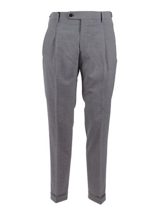 Berwich Tailored Grey Trousers with Cuffed Hem