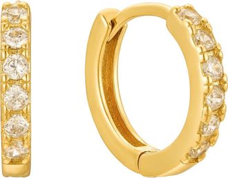 Untamed Petals Monica Huggie Hoops in Gold at Nordstrom