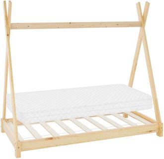 ML Design Ml-design - Lettino per Bambini a Forma di Tenda Indiana con Rete a Doghe 70 x 140 cm Letto Tipi da Gioco in Legno di Pino Massiccio Naturale Stile