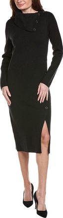 Joseph Ribkoff Asymmetric-Neck Knit Midi Dress