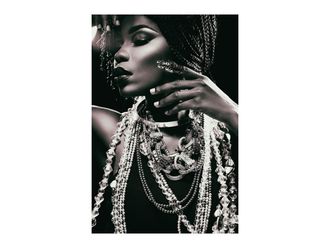 Schubiger M&ouml;bel Digitaldruck auf Glas Sch&ouml;nheit mit Prachtvollen Halsketten