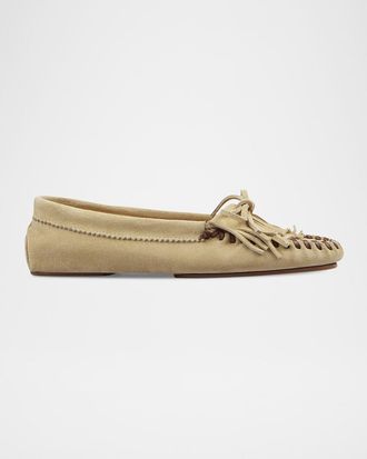 PARIS TEXAS Indiana Suede Fringe Mocassin Loafers