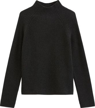 Marc O'Polo Truien- Lsl- Opstaande kraag - Dames - Coltruien - Grijs - XS - Katoen - Truien & Vesten