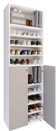 ebuy24 Ebuy24 - Vcm Xl Wood Gran Gabinete De Zapatos Estante De Zapatos Botas Grandes Muebles De Tablero Lona 10 Compartimentos (blanco / Gris)