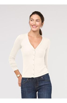 Duer Ribbed Pima Fitted Button Down in Ecru at Nordstrom, Size X-Small