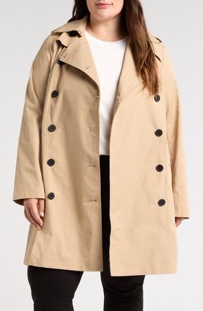Universal Standard Derjon Double Breasted Trench Coat in Khaki at Nordstrom, Size 2Xl