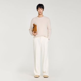 Sandro Crew-neck sweater in seed stitch
