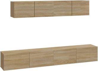 vidaXL 4 Piece TV Cabinet Set Sonoma Oak Engineered Wood vidaXL