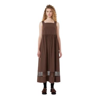 Max Mara Wkdgola Dress - Dames - Casual kleedjes - Bruin - M - Katoen - Kleedjes