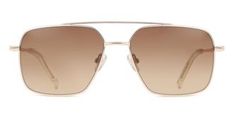 Messy Weekend VEO Shiny Gold Deep Brown Gradient Mens Sunglasses Gold Size 56